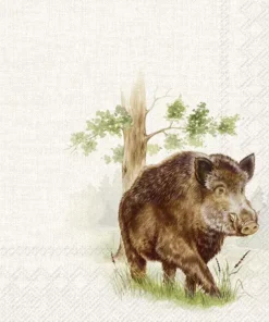 Șervețel - Hunted Wild Boar - 33x33 cm