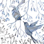 Șervețel - Jardin japonais en blanc - 33x33 cm