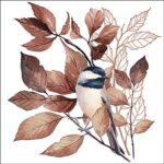 Șervețel - Lovely Chickadee white - 33x33 cm