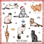 Șervețel - Merry Meowmas - 33x33 cm