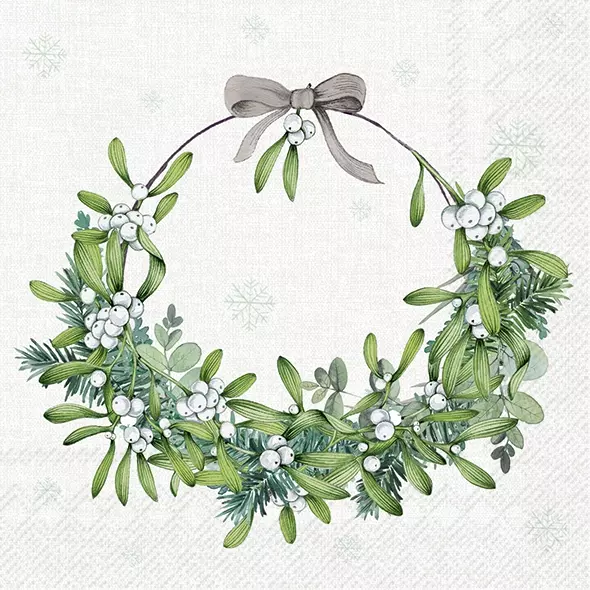 Șervețel - Mistletoe Wreath - 33x33 cm 1 Șervețel - Mistletoe Wreath - 33x33 cm