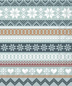 Șervețel - Nordic Pattern blue green - 33x33 cm