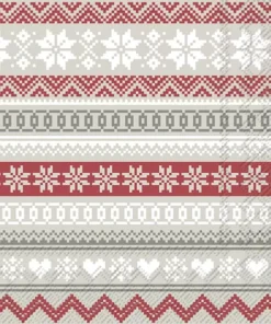 Șervețel - Nordic Pattern cream red - 33x33 cm