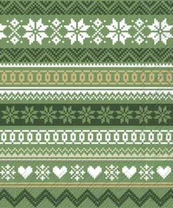 Șervețel - Nordic Pattern green - 33x33 cm