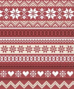 Șervețel - Nordic Pattern red - 33x33 cm
