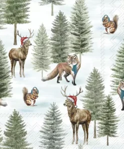 Șervețel - Nordic Winter Animals - 33x33 cm