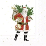 Șervețel - Nostalgic Santa gold - 33x33 cm