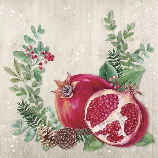 Șervețel - Pomegranate Wreath - 33x33 cm 1