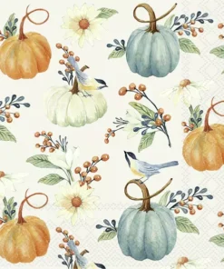 Șervețel - Pumpkin Floral - 33x33 cm