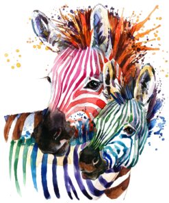 Șervețel - Rainbow Zebras - 33x33 cm