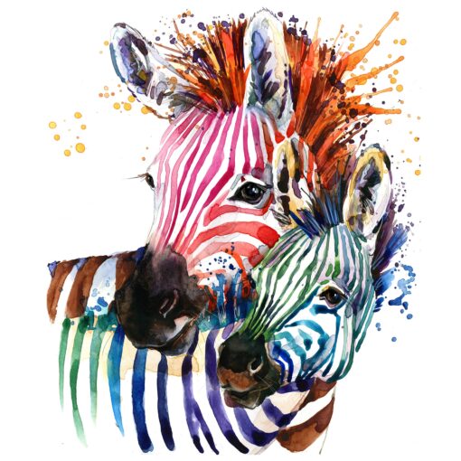 Șervețel - Rainbow Zebras - 33x33 cm 1