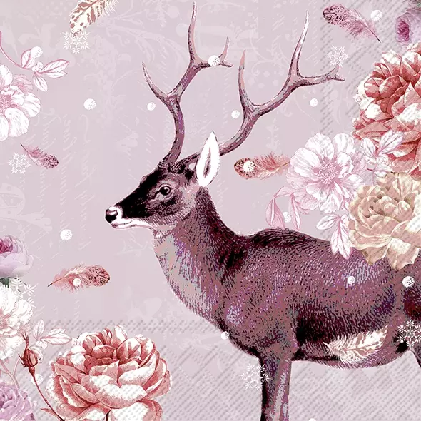Șervețel - Romantic Deer - 33x33 cm 1 Șervețel - Romantic Deer - 33x33 cm