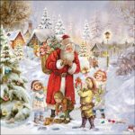 Șervețel - Santa Bringing Presents - 25x25 cm