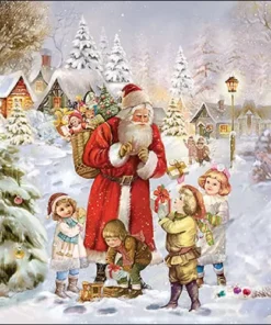 Șervețel - Santa Bringing Presents - 33x33 cm