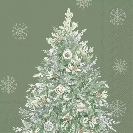 Șervețel - Simple Season Tree green - 33x33 cm 1