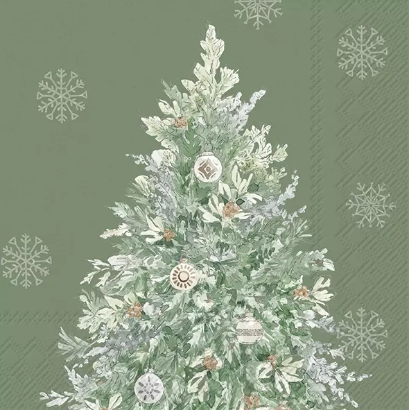 Șervețel - Simple Season Tree green - 33x33 cm 1 Șervețel - Simple Season Tree green - 33x33 cm