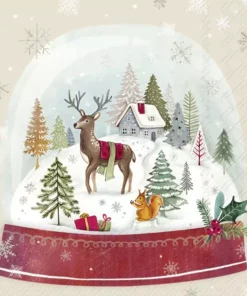 Șervețel - Snow Globe cream - 33x33 cm