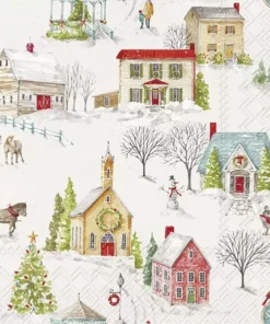 Șervețel - Snowy Village - 33x33 cm