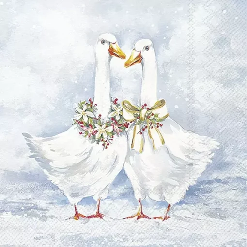 Șervețel - Two Goose Friends - 33x33 cm 1