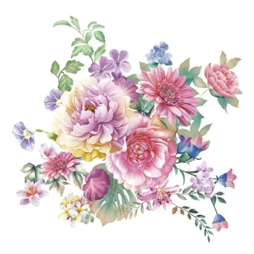 Șervețel - Watercolour Flowers Arrangement - 33x33 cm 1