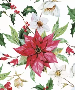 Șervețel - Watercolour Poinsettia - 33x33 cm