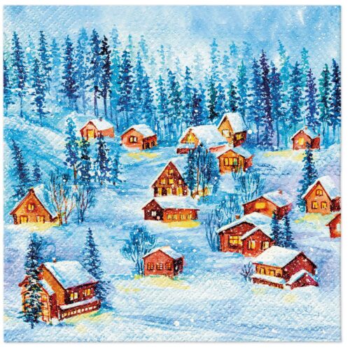 Șervețel - Winter Houses - 33x33 cm 1
