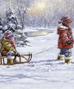 Șervețel - Winter Sleigh Ride - 33x33 cm