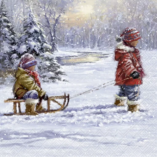 Șervețel - Winter Sleigh Ride - 33x33 cm 1