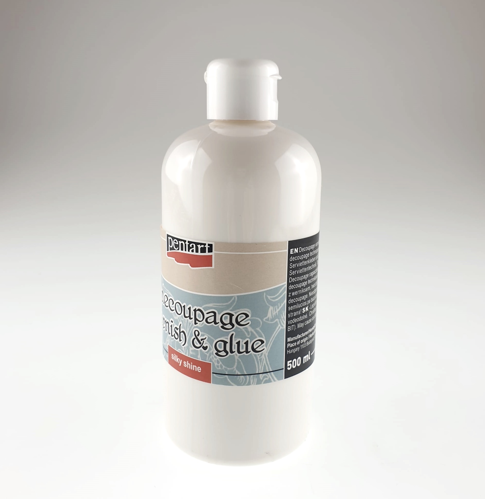 Adeziv lac decupaj silky shine - Pentart - 500 ml 2 Adeziv lac decupaj silky shine - Pentart - 500 ml - imagine 2