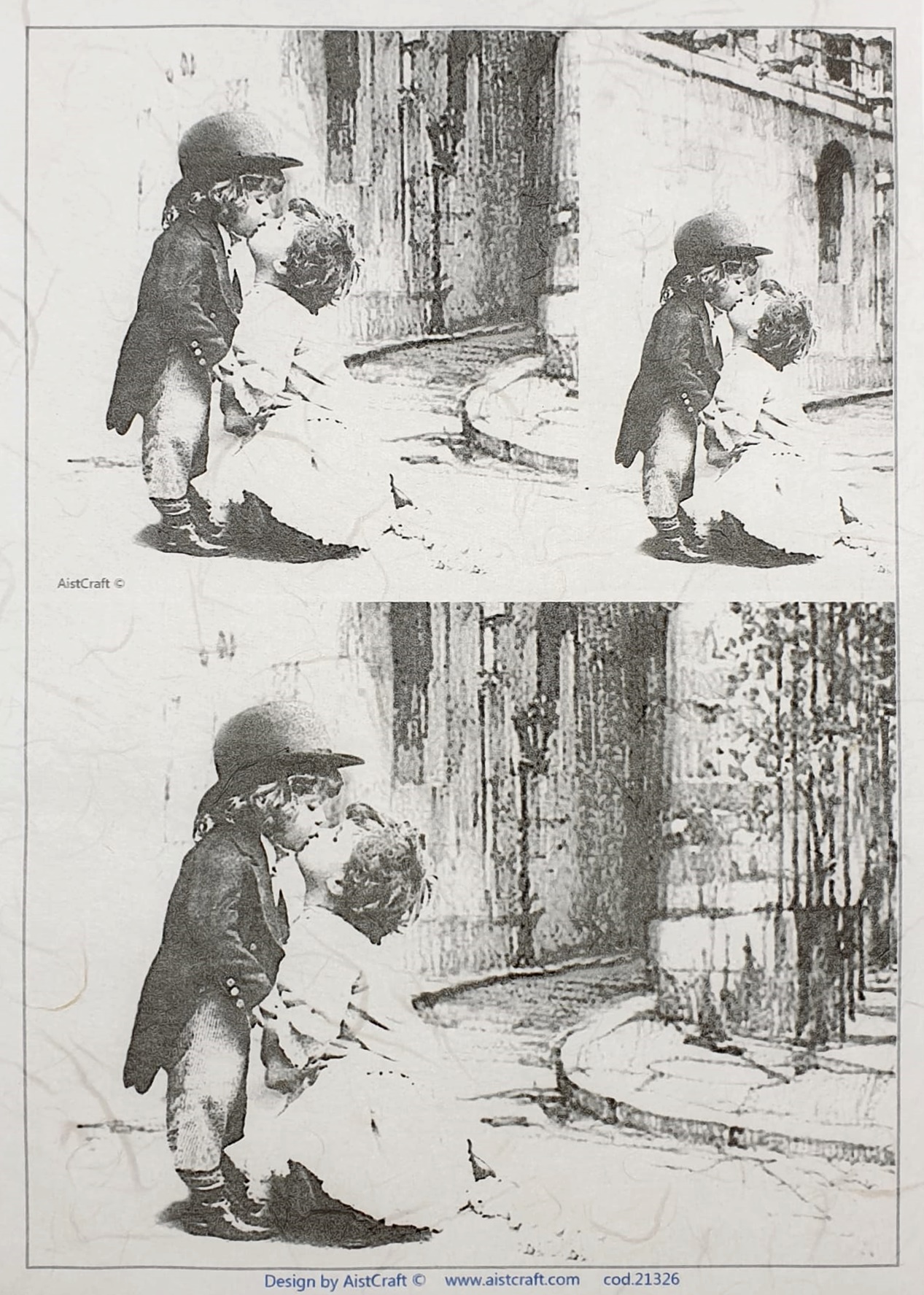 Hârtie de orez - Kissing Couple - A4 1 Hârtie de orez - Kissing Couple - A4