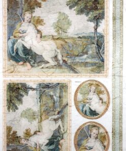 Hârtie de orez - Lady and Unicorn - 32x45 cm