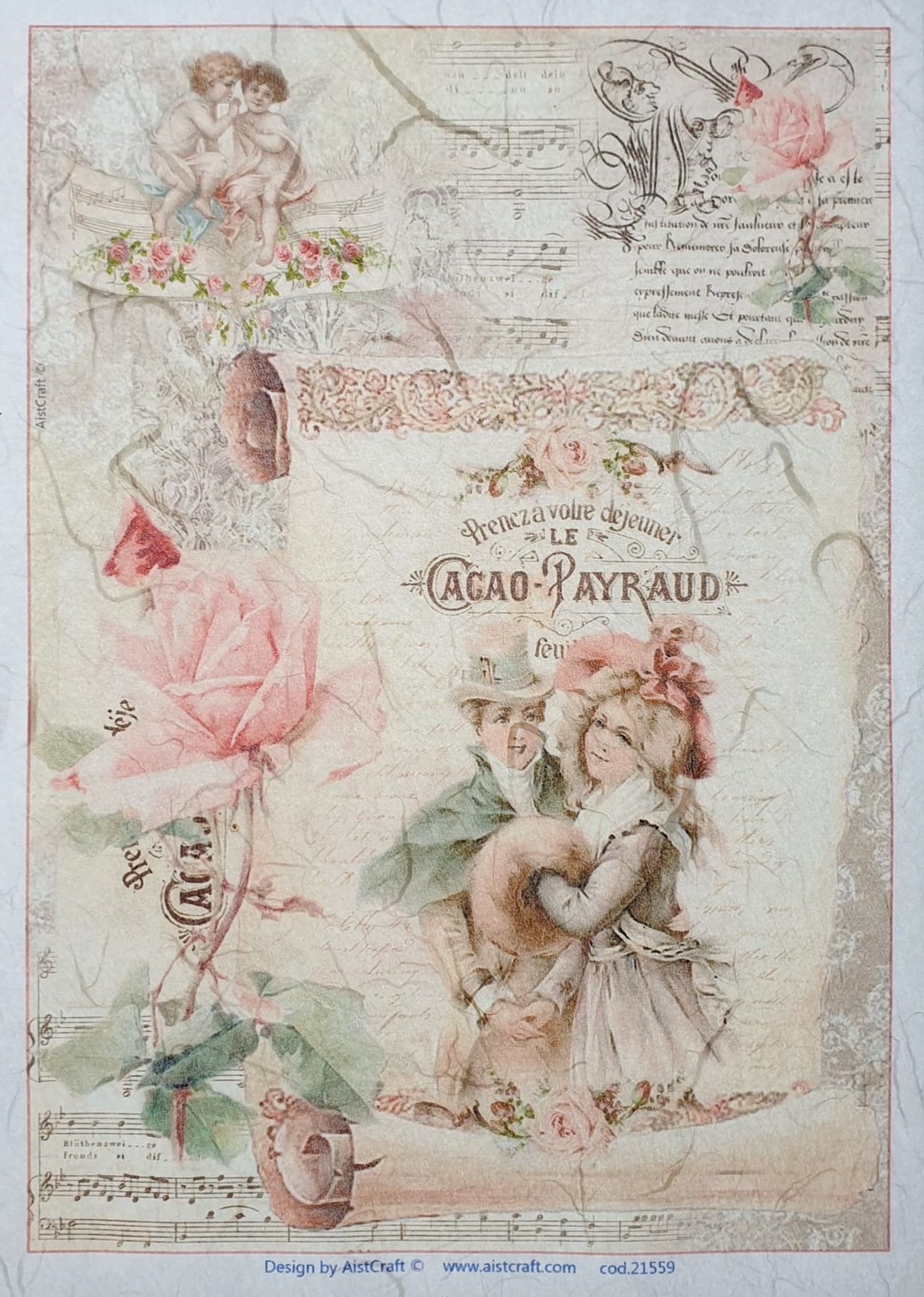 Hârtie de orez - Vintage Couple - A4 1 Hârtie de orez - Vintage Couple - A4