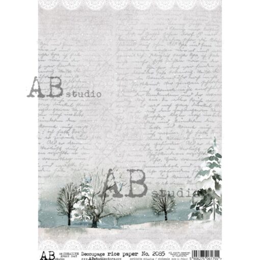 Hârtie de orez - Winter Letter - A4 1