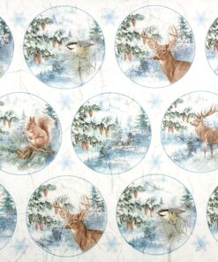 Hârtie de orez - Winter Medallions - 32x45 cm