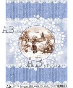 Hârtie de orez - Winter Scene - A4