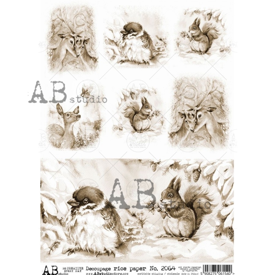 Hârtie de orez – Animals - A4 1 Hârtie de orez – Animals - A4