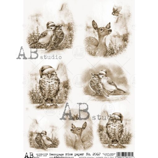 Hârtie de orez – Animals & Birds - A4 1