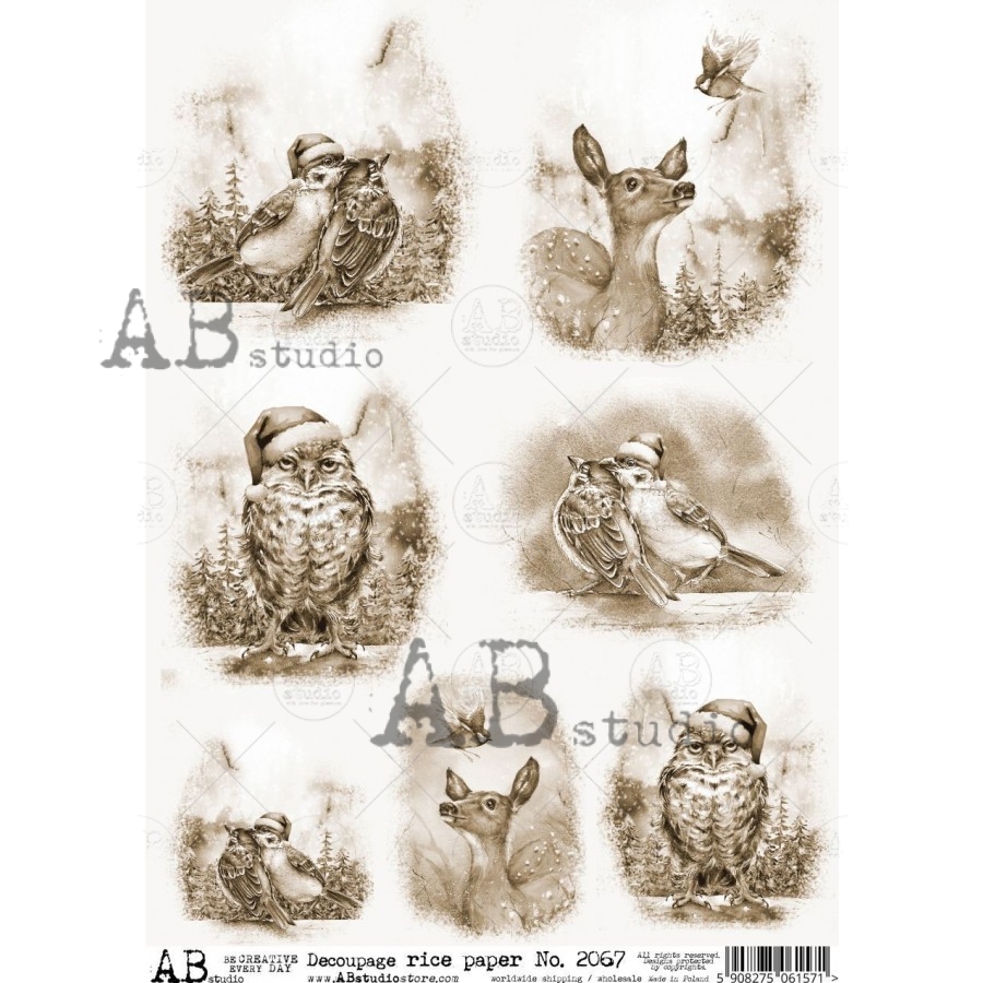 Hârtie de orez – Animals & Birds - A4 1 Hârtie de orez – Animals & Birds - A4