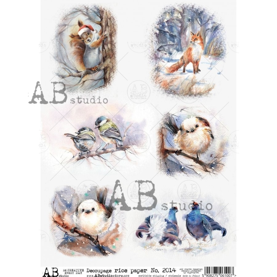 Hârtie de orez – Animals & Birds - A4 1 Hârtie de orez – Animals & Birds - A4