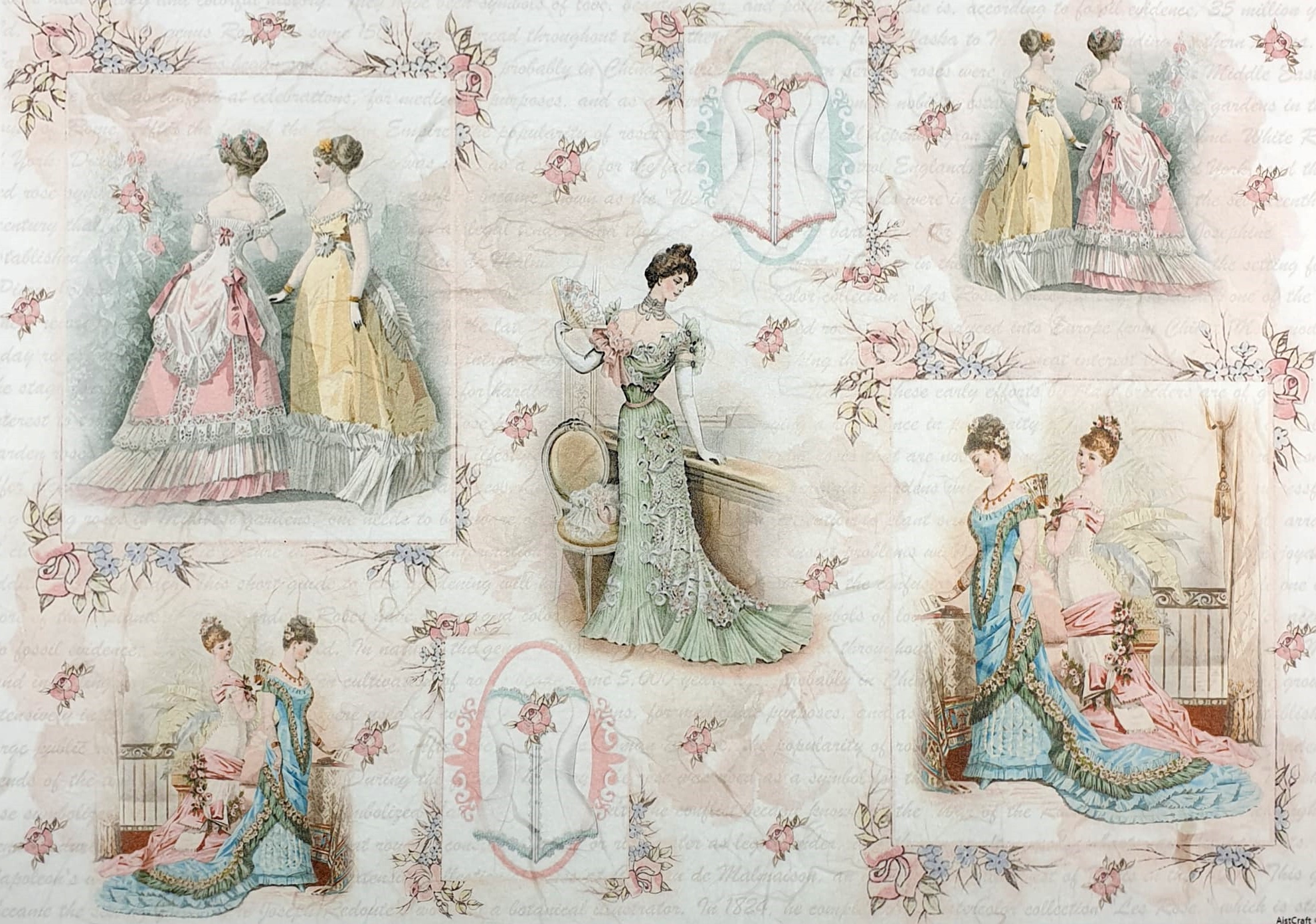 Hârtie de orez – Atelier Couture - 32x45 cm 1 Hârtie de orez – Atelier Couture - 32x45 cm