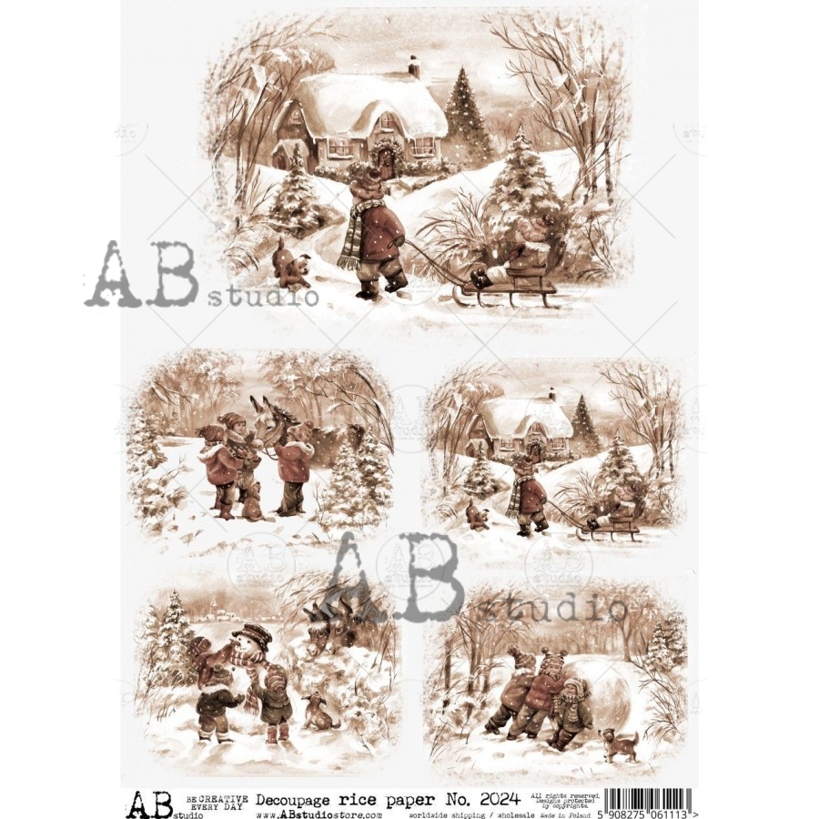 Hârtie de orez – Children playing 1 - A4 1 Hârtie de orez – Children playing 1 - A4