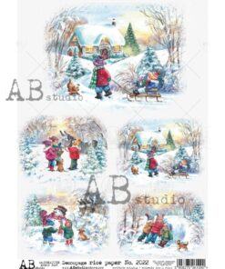 Hârtie de orez – Children playing - A4