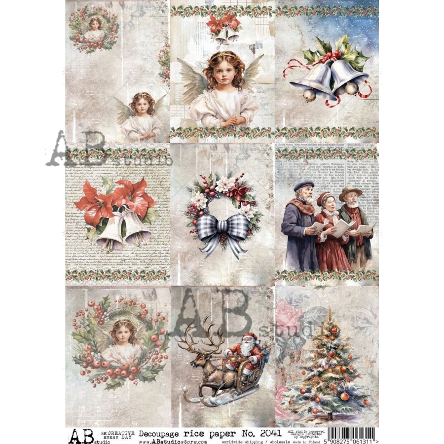 Hârtie de orez – Christmas Scenes - A4 1 Hârtie de orez – Christmas Scenes - A4
