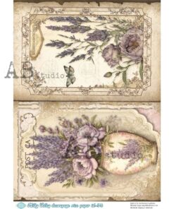 Hârtie de orez – Flowers Post Card - A4