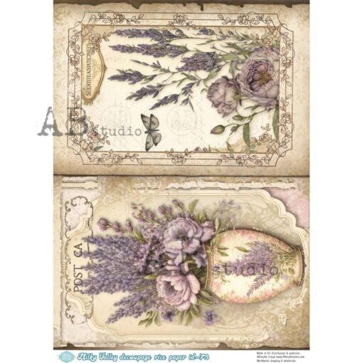 Hârtie de orez – Flowers Post Card - A4 1