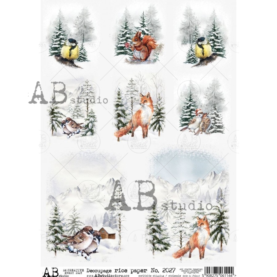 Hârtie de orez – Forest creatures - A4 1 Hârtie de orez – Forest creatures - A4