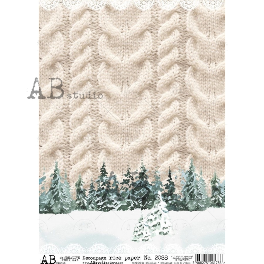 Hârtie de orez – Knitted Pattern - A4 1 Hârtie de orez – Knitted Pattern - A4