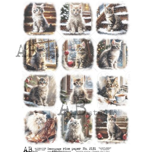 Hârtie de orez – Lovely Cats - A4 1