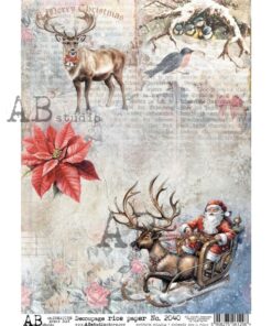 Hârtie de orez – Merry Christmas - A4