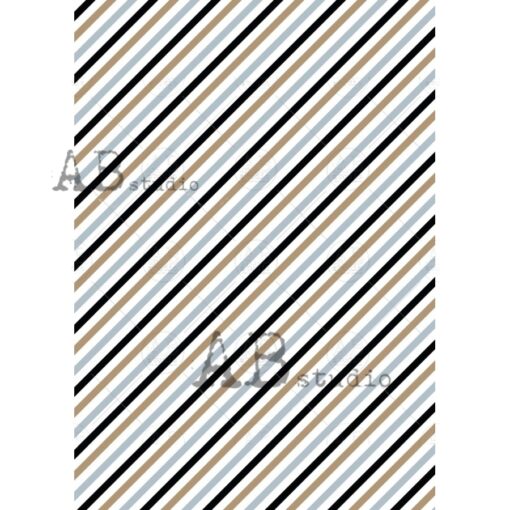 Hârtie de orez – Oblique Stripes2 - A4 1